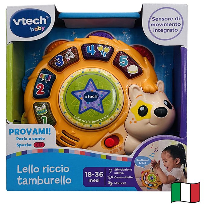 VTech, Lello Riccio Tamburello Musicale Interattivo, Modalita' Apprendimento e Ballo, 18 - 36 Mesi - Yeppon