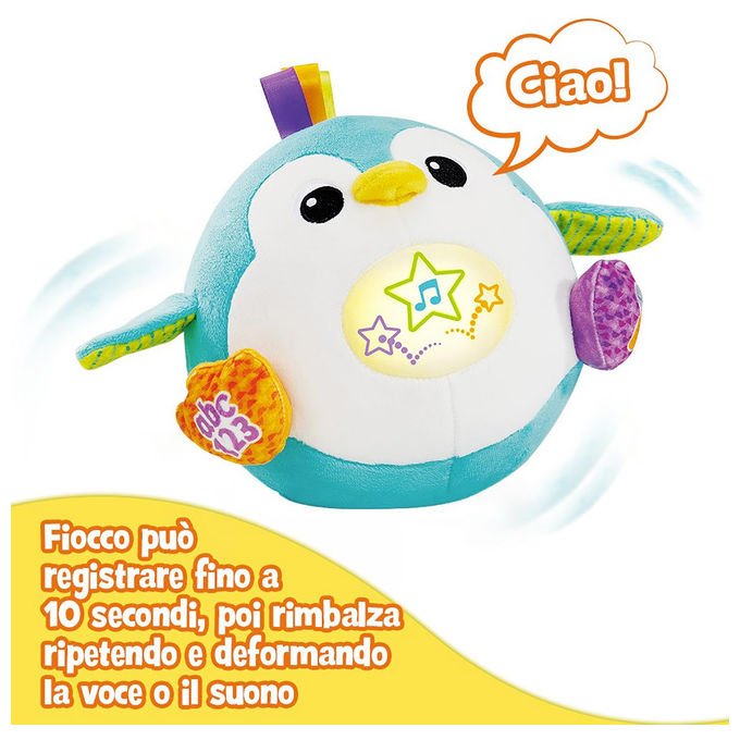 VTech, Fiocco Pinguino Interattivo, Peluche con Suoni, Ripete Voce, Rimbalza, Italiano, 1-5 Anni