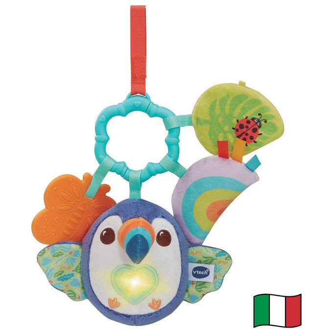 VTech, Tiki il Tucano, Anello Sensoriale, Gioco Neonato Musicale con Sonaglio e Massaggiagengive, 3-36 Mesi