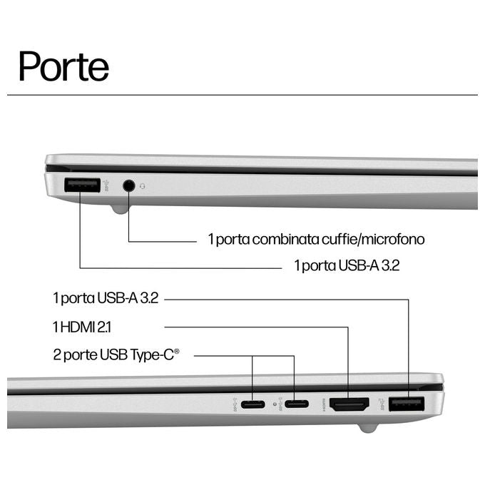 Hp, Pavilion 16-af0012nl, Notebook, Intel Core Ultra 5 125U, 16 Pollici, 16 GB Ram, 512 GB SSD, Argento