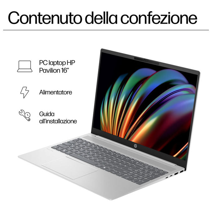 Hp, Pavilion 16-af0012nl, Notebook, Intel Core Ultra 5 125U, 16 Pollici, 16 GB Ram, 512 GB SSD, Argento