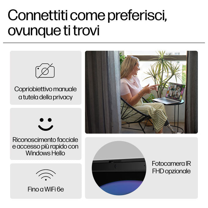 Hp, Pavilion 16-af0012nl, Notebook, Intel Core Ultra 5 125U, 16 Pollici, 16 GB Ram, 512 GB SSD, Argento