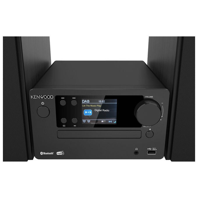 Kenwood, Micro Hi-Fi, M-725DAB, Nero, Bluetooth, DAB+, USB, CD