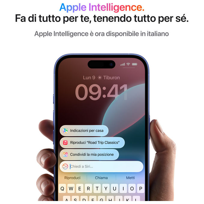 Apple MYEA3QL-A iPhone 16 Smartphone 5G 128GB Display 6.1'' OLED Chip A18 Doppia SIM IP68 colore Rosa