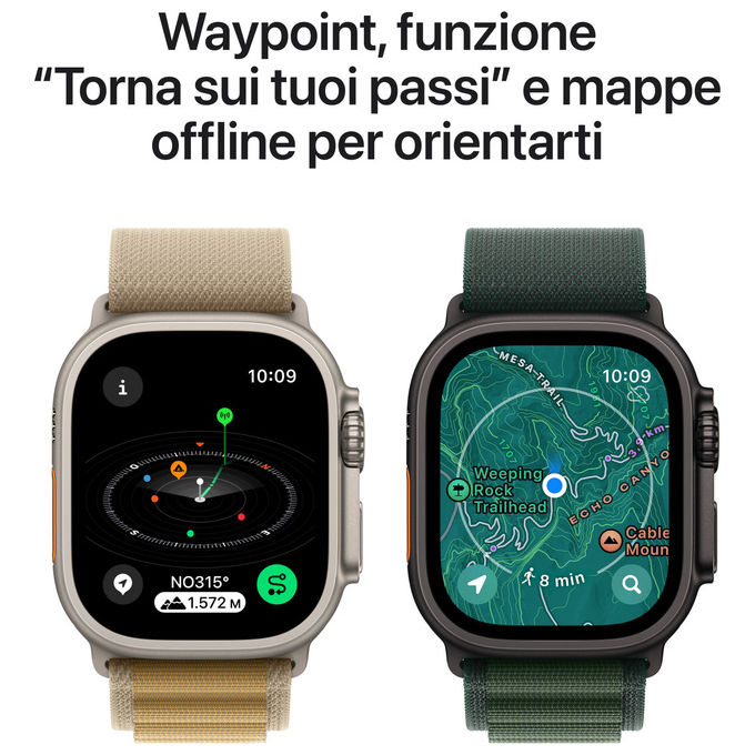 Apple MX5V3TYA Watch Ultra 2 Smartwatch GPS Cellular 49 mm Cassa Titanio Display Retina Always On 64 GB colore Nero