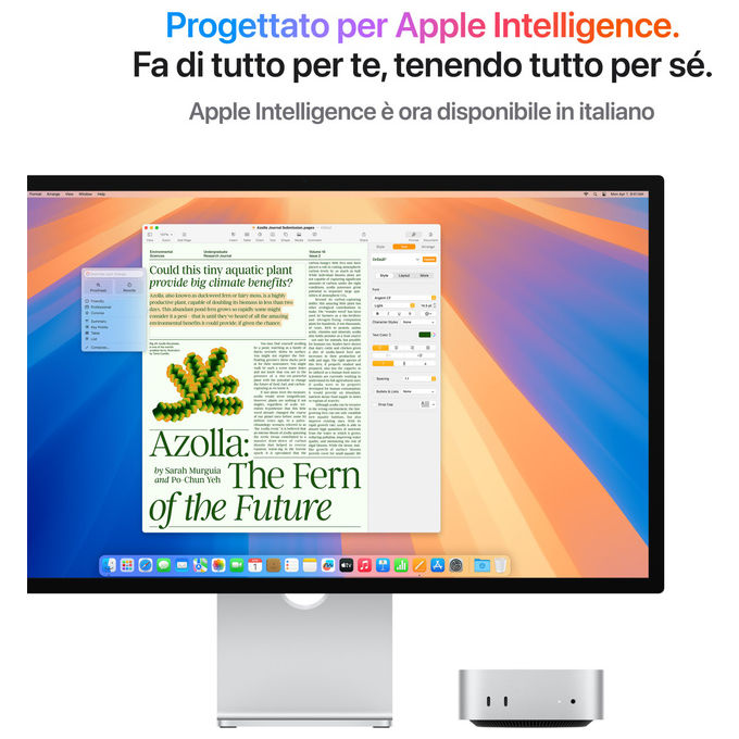 Apple, Mac Mini, Chip M4 10-Core CPU, 16GB, SSD 512GB, Argento