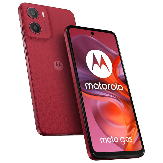 Motorola Moto G05, 256GB, 4GB RAM, Rosso, Doppia SIM, Display 6.67'', Android 15