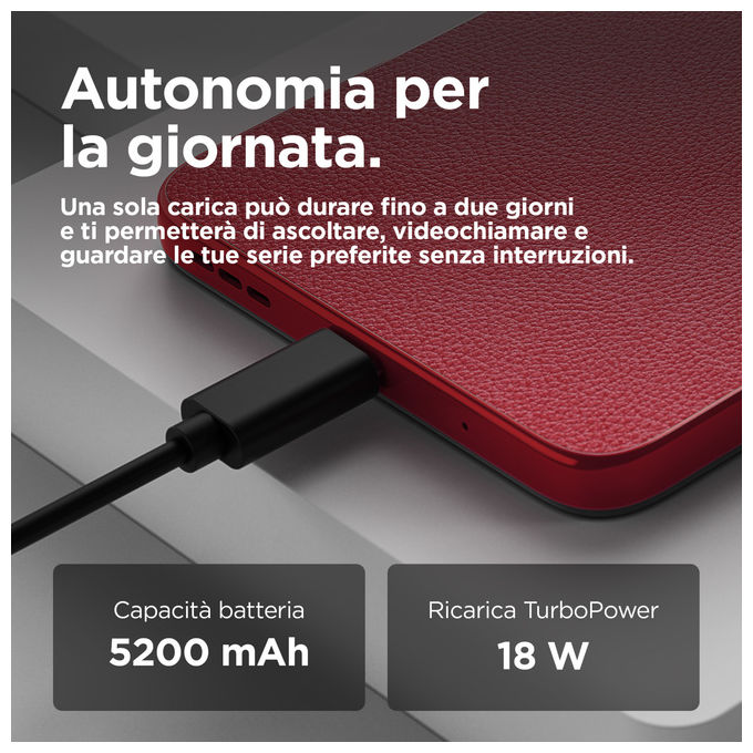 Motorola Moto G05, 256GB, 4GB RAM, Rosso, Doppia SIM, Display 6.67'', Android 15
