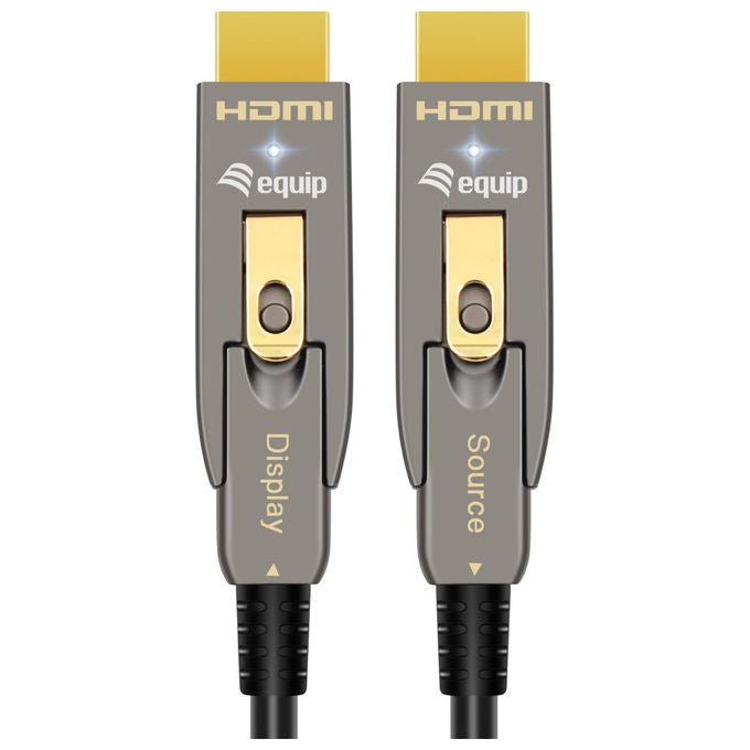 Equip, Cavo HDMI 2.0, 20 m, HDMI Type-A-HDMI Type-D, Nero
