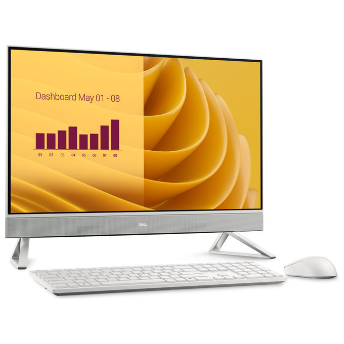 Dell, PC All-in-One, 27 Pollici, Intel Core i5-1334U, 16GB RAM, 512GB SSD, Windows 11 Pro, Bianco Perlato