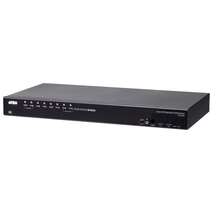 Aten, Switch KVM DisplayPort USB 3.0 4K, 8 Porte, Nero