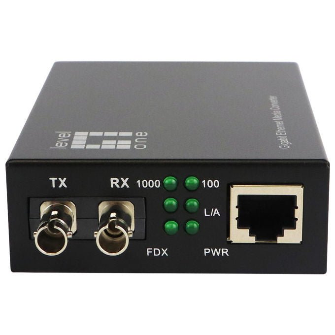 LevelOne, Convertitore Multimediale di Rete, 1000 Mbit-s, 1310 nm, Modalita' Singola, Nero