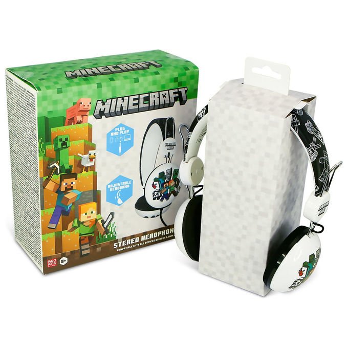 Otl Technologies, Cuffie Gaming Minecraft, Bianco, On Ear, Per Bambini 7+