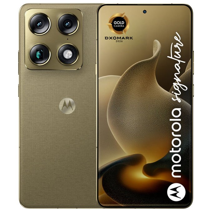 Motorola Signature, Smartphone 5G, 16 GB RAM, 512 GB, Oro Pantone Martini Olive