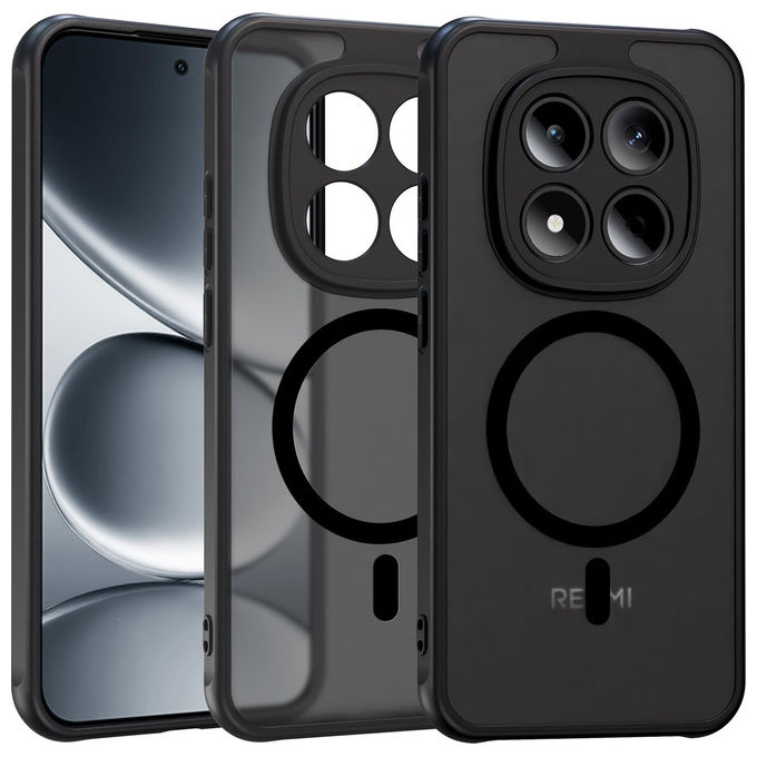 Celly, Custodia Xiaomi Redmi Note 15 5G, Rigida, Nera, con Tasche e Chiusura Magnetica - Yeppon
