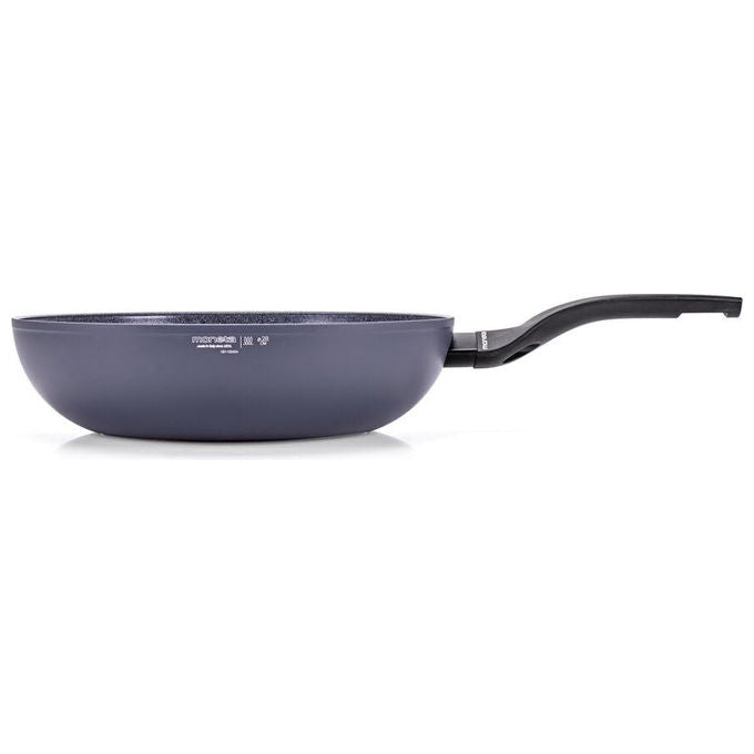 Moneta, Wok Minerva Finegres, 28cm, Rivestimento Naturale, Per Induzione, Made in Italy