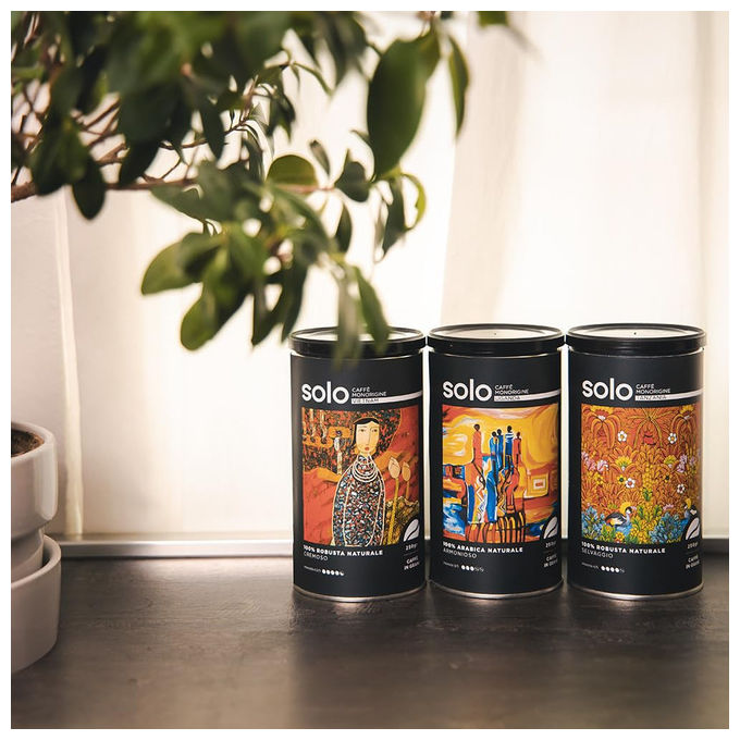 Solo, Caffe' Monorigine Tanzania, In Grani, 250 g, 100% Robusta Naturale