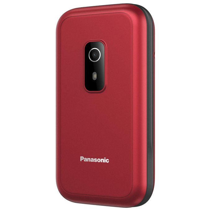 Panasonic, Telefono Cellulare a Conchiglia 4G VoLTE, Display 2.8'', USB-C, Bluetooth, IP44, Rosso