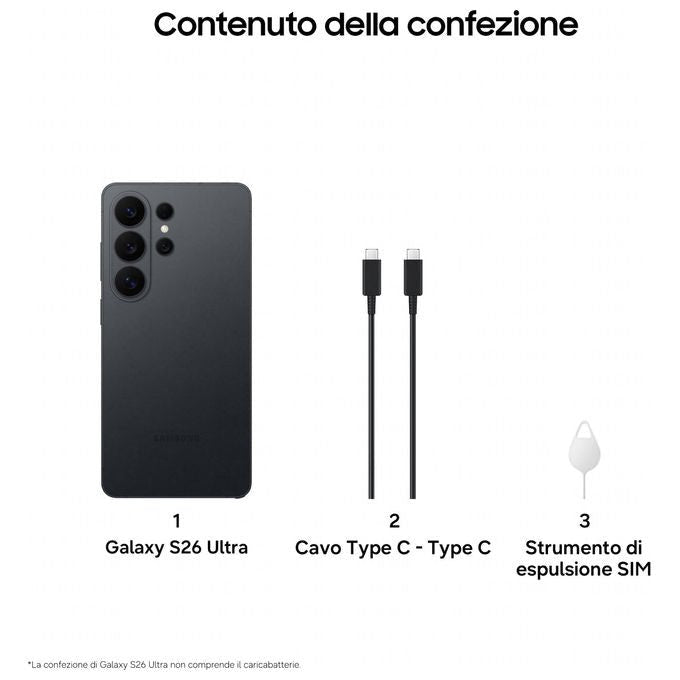 Samsung, Galaxy S26 Ultra, 1TB, Display Privacy Integrato, 16GB RAM, Nero
