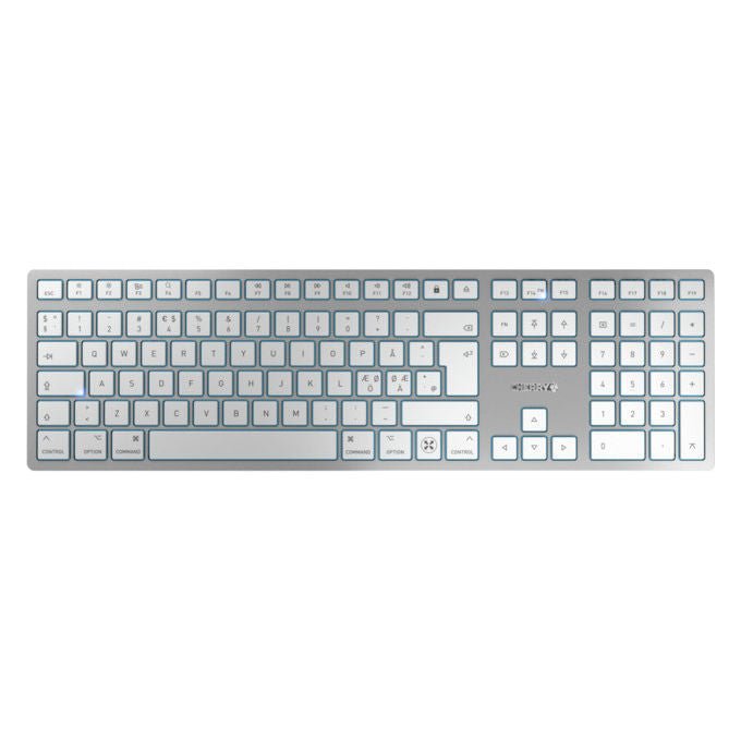 Cherry, Tastiera Wireless Slim per Mac, QWERTY Inglese, Argento, Bluetooth, USB