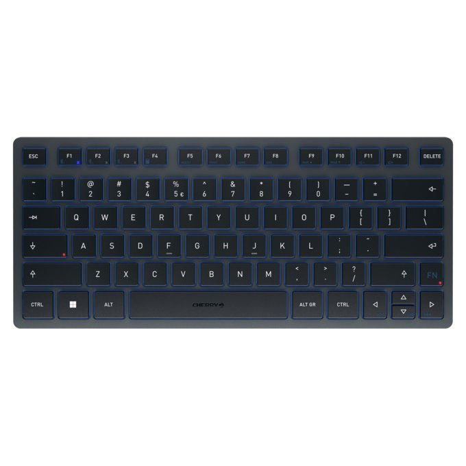 Cherry, Tastiera Mini Bluetooth, QWERTY US Internazionale, Wireless, Blu