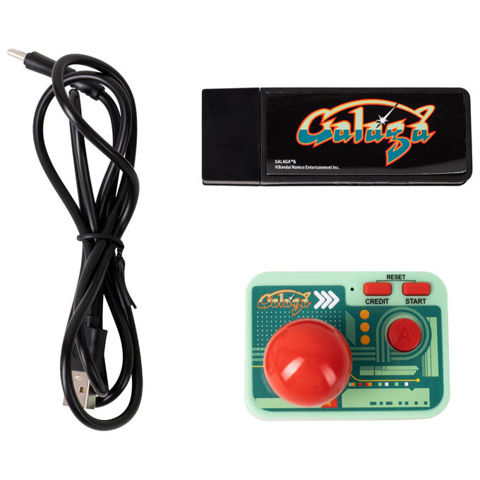 Fizz Creations, Galaga Plug and Play, Gioco TV con HDMI, Joystick Wireless