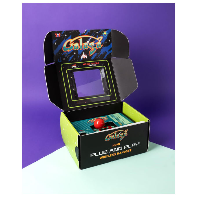 Fizz Creations, Galaga Plug and Play, Gioco TV con HDMI, Joystick Wireless