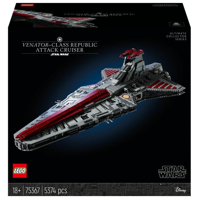 Lego, Star Wars Incrociatore d'attacco della Repubblica classe Venator 75367, Set da costruzione