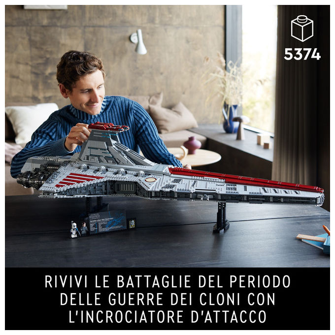 Lego, Star Wars Incrociatore d'attacco della Repubblica classe Venator 75367, Set da costruzione