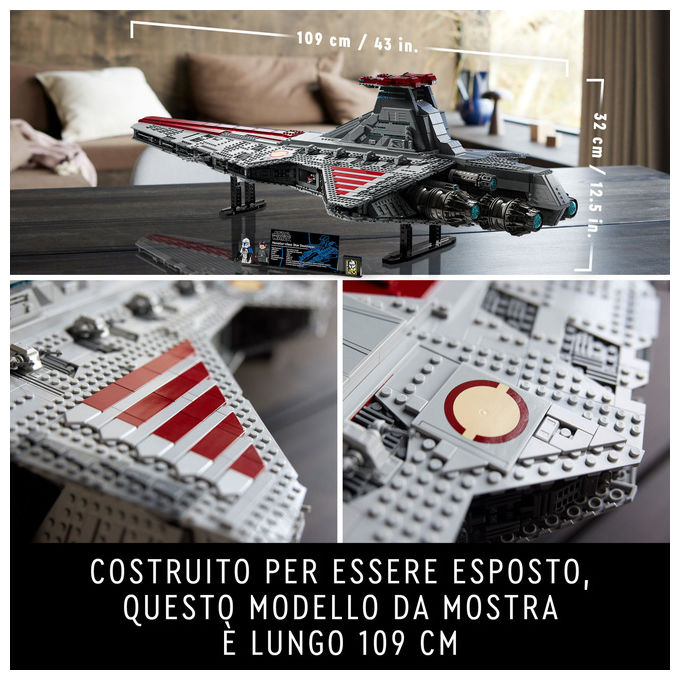 Lego, Star Wars Incrociatore d'attacco della Repubblica classe Venator 75367, Set da costruzione