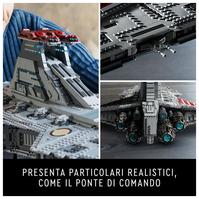 Lego, Star Wars Incrociatore d'attacco della Repubblica classe Venator 75367, Set da costruzione