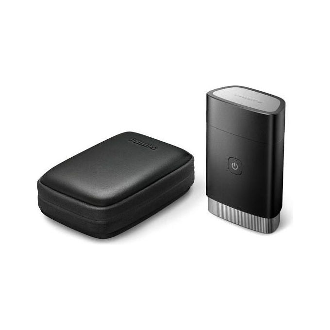 Philips, Rasoio Elettrico Compatto PQ888-06, Nero Acciaio Inox, Rotazione, Batteria