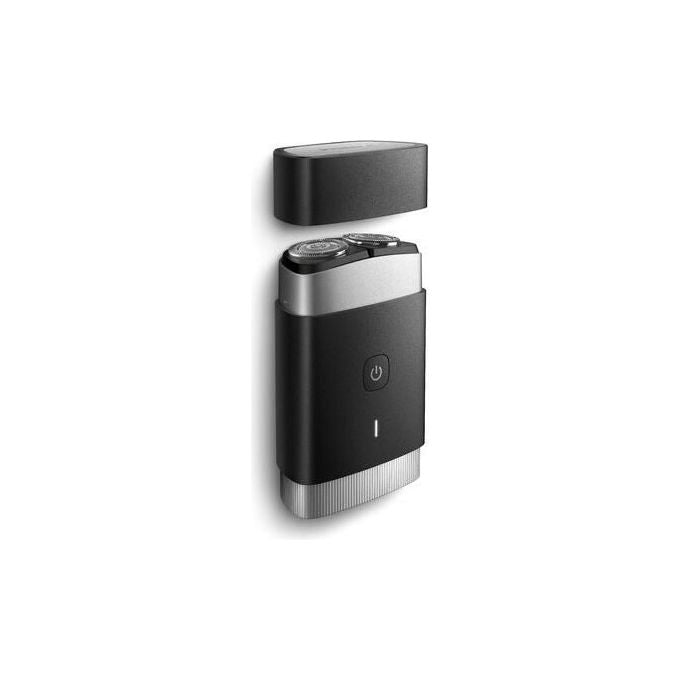 Philips, Rasoio Elettrico Compatto PQ888-06, Nero Acciaio Inox, Rotazione, Batteria
