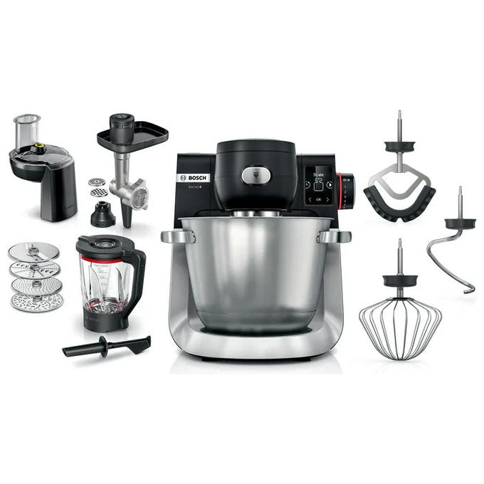 Bosch Serie 6 MUMS6ZS34, Macchina da Cucina 1600W, Nero, Inox spazzolato, Ciotola 5.5L