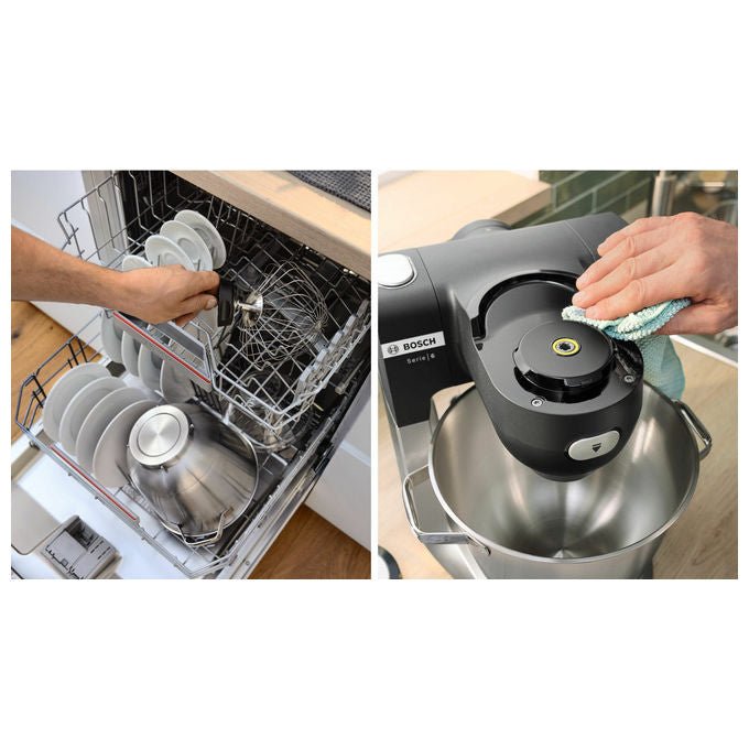 Bosch Serie 6 MUMS6ZS34, Macchina da Cucina 1600W, Nero, Inox spazzolato, Ciotola 5.5L