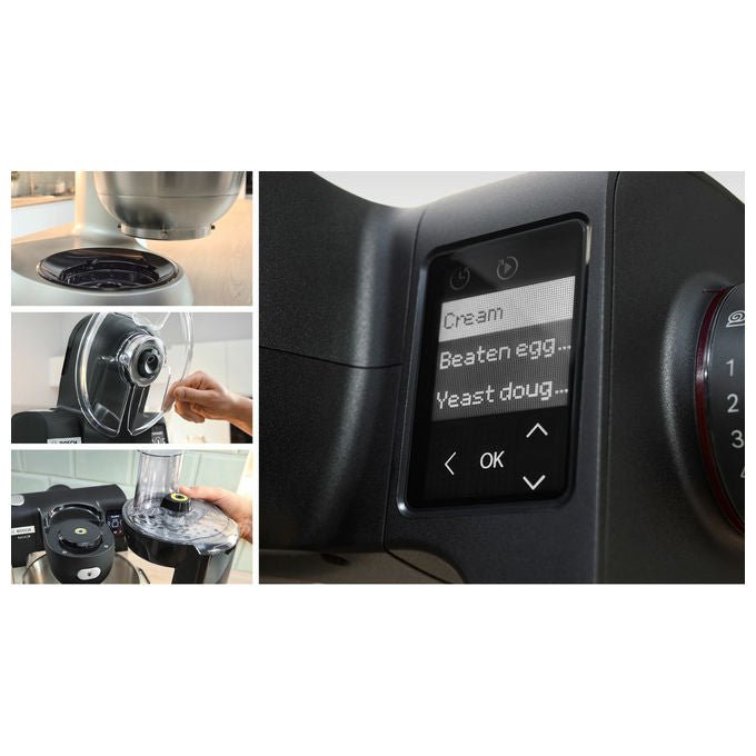 Bosch Serie 6 MUMS6ZS34, Macchina da Cucina 1600W, Nero, Inox spazzolato, Ciotola 5.5L