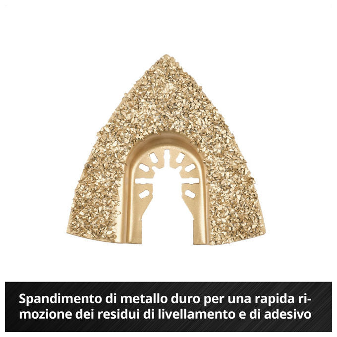 Einhell Accessories, Raspa a Delta in Carburo 80 mm, Rivestimento Resistente, Cambio Rapido