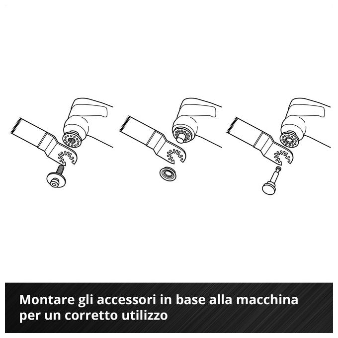 Einhell Accessories, Raspa a Delta in Carburo 80 mm, Rivestimento Resistente, Cambio Rapido