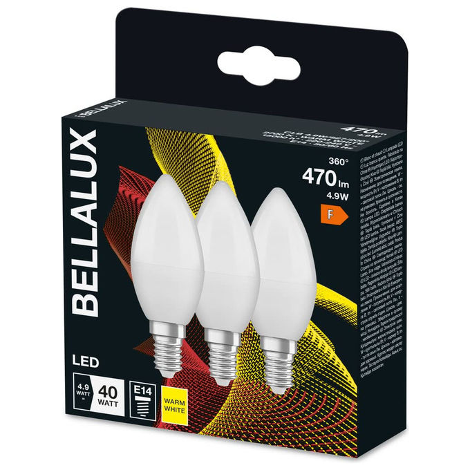 Ledvance Lampada LED E14 2700K 470 Lumen Bianco caldo 40W 3 Pezzi