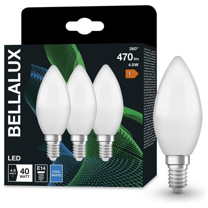 Ledvance Lampada LED E14 4000K 470 Lumen Bianco Freddo 3 Pezzi
