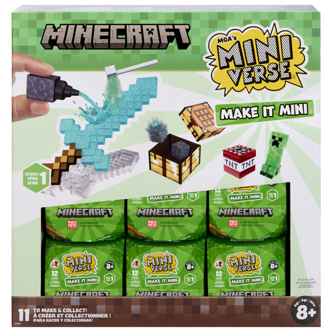 MGA Entertainment, Miniverse Make It Mini Minecraft, Set di figurine giocattolo