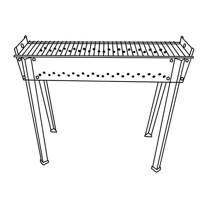 Sandrigarden, Barbecue Cuoci Arrosticini, Griglia in Acciaio Cromato, Struttura in Lamiera Verniciata 0,80 mm, 115 x 14 x 64 cm
