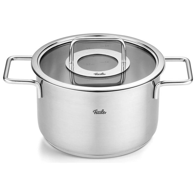 Fissler Pentola Alta con Coperchio Acciaio Inox 20 cm 3.6 L Pure Collection