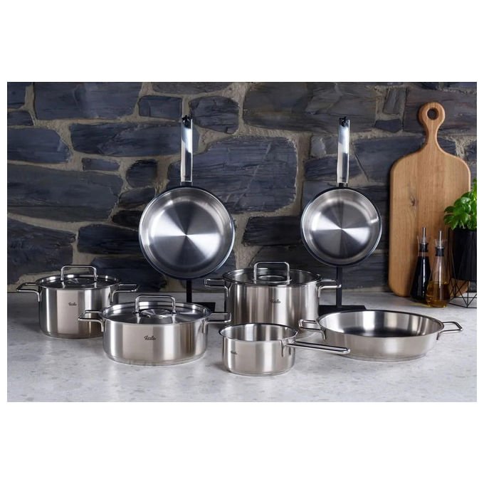 Fissler Pentola Arrosto Acciaio Inox 24 cm 3.9 L con Coperchio Vetro Pure Collection