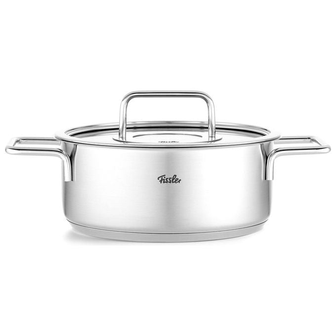 Fissler Pentola Arrosto Acciaio Inox 24 cm 3.9 L con Coperchio Vetro Pure Collection