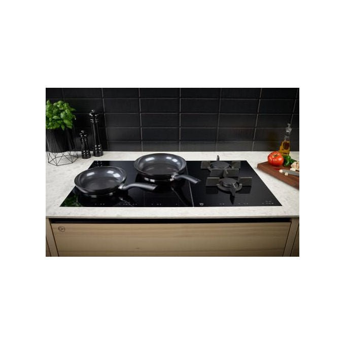 Fissler Set Padelle 2 Pezzi 24 + 28 cm Alluminio Rivestimento Ceramica Ad Induzione Nero