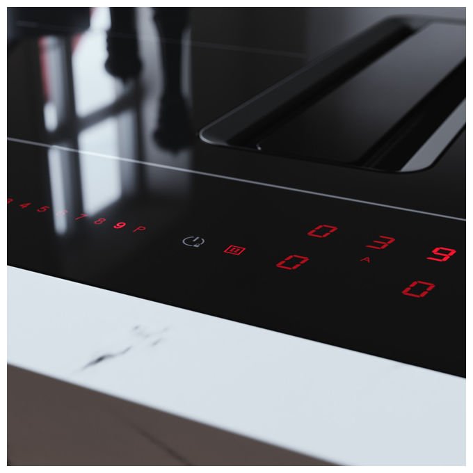 ASKO Elements HIH 3843 FM1 Piano a Induzione con Cappa Integrata 80 cm Nero