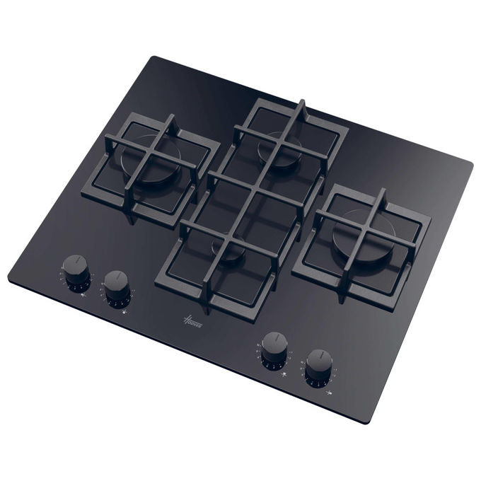 Hoover Piano Cottura Gas 60 cm 4 Fuochi Nero da Incasso H-HOB 500 GAS HVG6DC5B