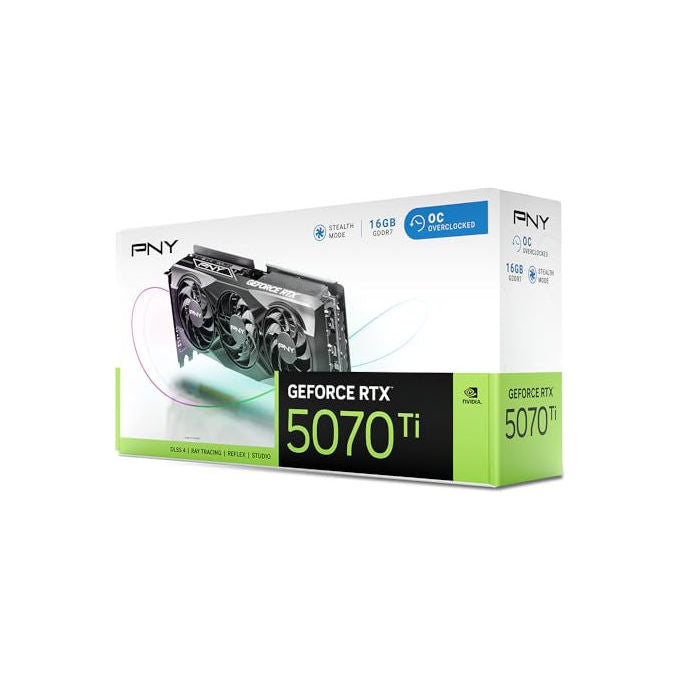 PNY GeForce RTX 5070 Ti Scheda Grafica 16GB GDDR7 OC Tripla Ventola DLSS 4