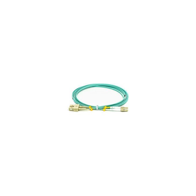 Hikvision cavo patch fibra ottica OM3 duplex, DS-1FCDM3LCUL, LC-UPC a LC-UPC, multimode, 3 m, 2 mm, LSZH, aqua